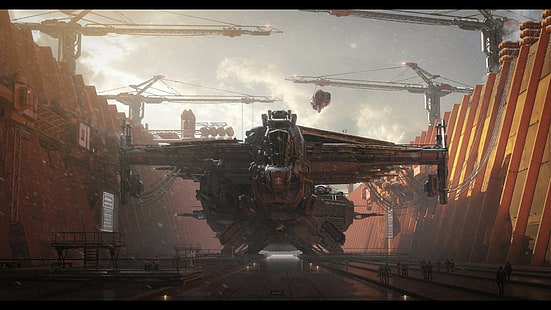 Star Citizen, космически кораб, научна фантастика, компютърни игри, Kraken, самолетоносач, HD тапет HD wallpaper