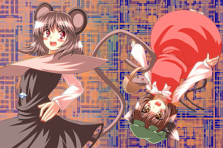 Anime, Touhou, Chen (Touhou), Nazrin (Touhou), HD wallpaper