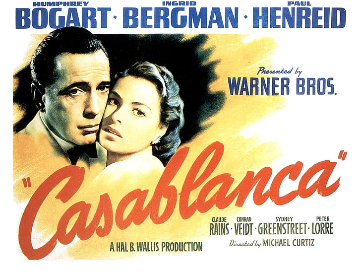 Casablanca, film, affiche, Fond d'écran HD