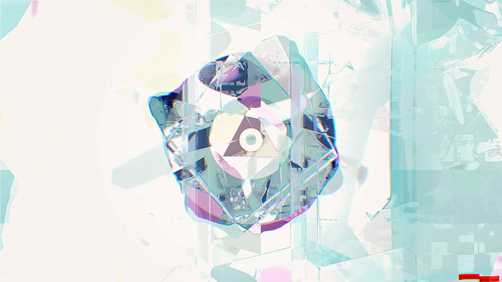 glitch art, abstract, ice, crystal, triangle, HD wallpaper
