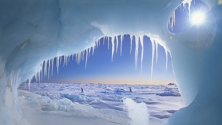 alam, es, salju, Wallpaper HD
