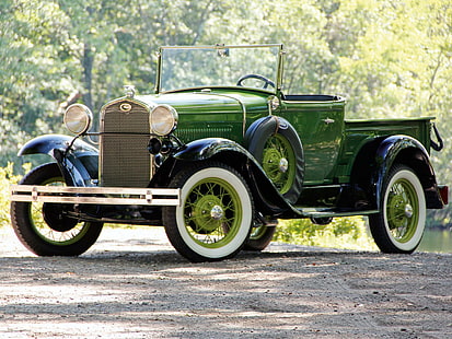 1930 Ford Model Open Cab Pickup 76di Gambar Retro Gratis, 1930, 76di, ford, model, terbuka, pikap, gambar, retro, Wallpaper HD HD wallpaper