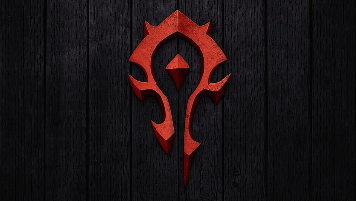 world of warcraft, horde, symbol, background, red, HD wallpaper