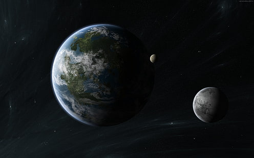 Экзопланета, космос, планета, Kepler-452b, звёзды, HD обои HD wallpaper