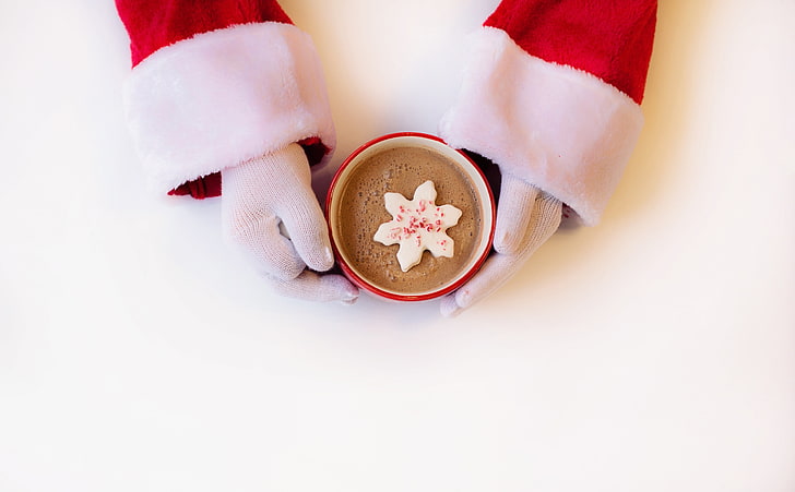 Санта-Клаус, Горячая шоколадная кружка, Праздники, Рождество, Руки, Санта, Рождество, Праздник, вкусный, Лечить, десерт, напиток, напиток, Санта Клаус, MerryChristmas, горячий шоколад, горячий напиток, MerryXmas, восхищения, HD обои