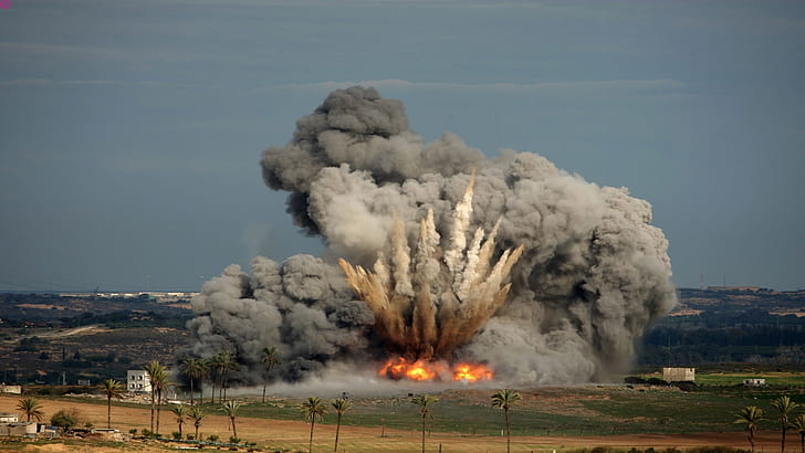 Gaza, humo, explosión, gaza, humo, explosión, Fondo de pantalla HD