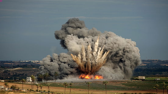 Gaza, fumée, explosion, gaza, fumée, explosion, Fond d'écran HD HD wallpaper