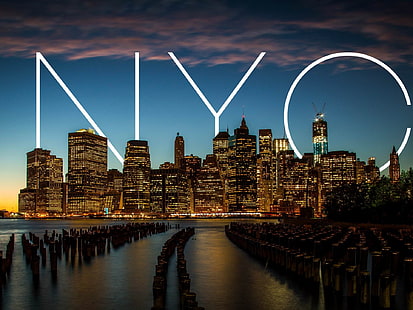 Нью-Йорк Нью-Йорк Закат-пейзаж HD обои, Нью-Йорк Сити обои, HD обои HD wallpaper
