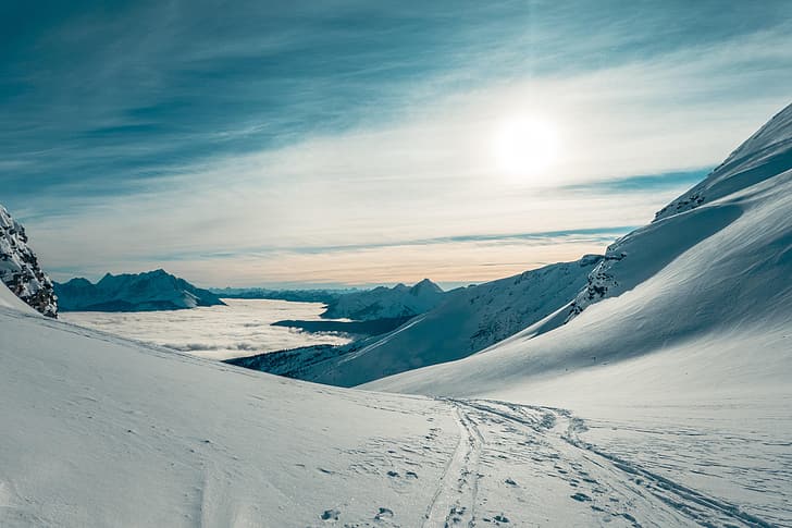 อุทยานแห่งชาติโยโฮ แคนาดา อเมริกาเหนือ หิมะ ยอดเขา เมฆ ธรรมชาติ ภูมิทัศน์ เมฆเซอร์รัส, วอลล์เปเปอร์ HD