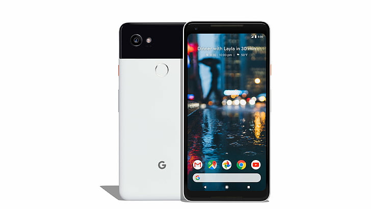 white Google Pixel smartphone on white background, Google Pixel 2, 4k, HD wallpaper