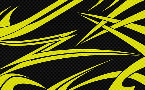 노란색과 검은 색 추상적 인 벽지, 노랑, 검정, 선, 날카로운, HD 배경 화면 HD wallpaper