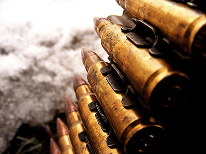 brass-color bullet lot, war, munition, ammunition, HD wallpaper HD wallpaper