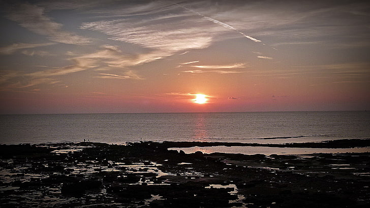 Sonnenuntergang, Himmel, Strand, Sonnenlicht, HD-Hintergrundbild