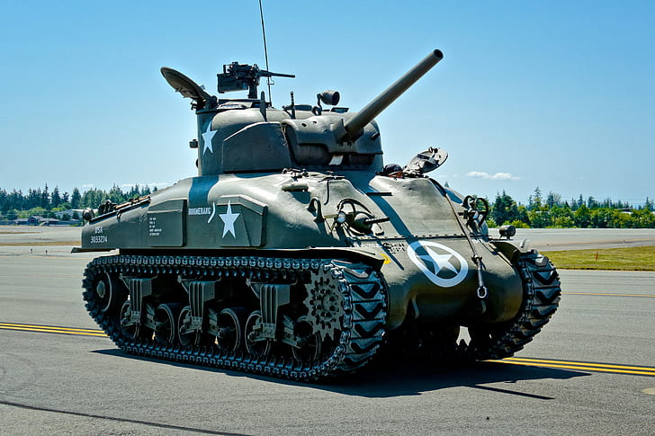 guerre, réservoir, moyenne, M4 Sherman, période, monde, Deuxième, 