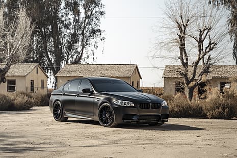BMW, F10, 매트 블랙, M5, HD 배경 화면 HD wallpaper