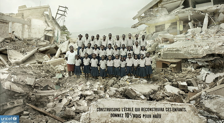 Unicef Haïti Wallpaper 2560x1440, Unicef photo, Charity, unicef, 2560x1440, haiti, humanitaire, ong, ecole, ruines, paysage, enfants, classe, seisme, aide humanitaire, HD wallpaper