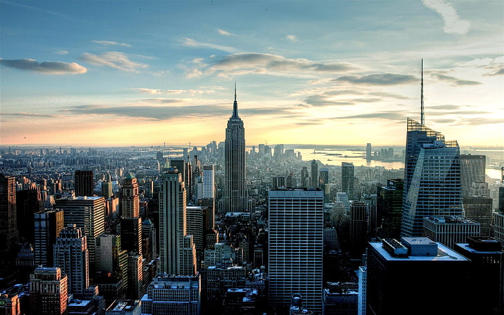 مبنى إمباير ستيت ، مدينة نيويورك ، مبنى ، مبنى إمباير ستيت ، حضري ، هندسة معمارية، خلفية HD