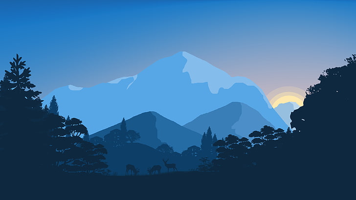 Sonnenuntergang, 8K, Wald, 4K, Minimal, HD-Hintergrundbild