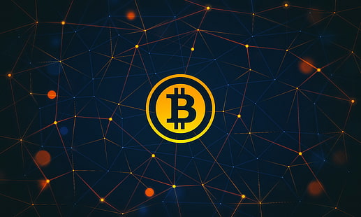 Tapeta z logo Bitcoin, Bitcoin, pieniądze, Tapety HD HD wallpaper