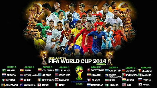Groupes de la Coupe du Monde de la FIFA 2014, coupe du monde, fifa, coupe du monde 2014, groupes, Fond d'écran HD HD wallpaper