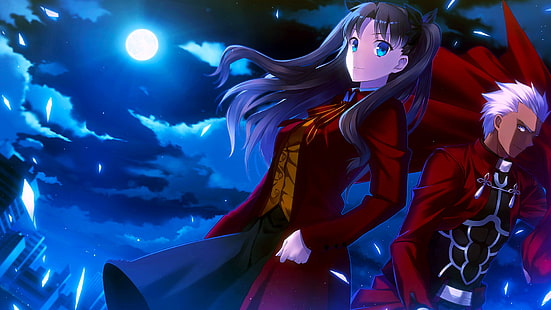 Série Fate, Fate / Stay Night, Archer (Fate / Stay Night), Rin Tohsaka, Fond d'écran HD HD wallpaper