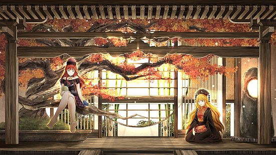 Anime, Touhou, Hecatia Lapislazuli, Junko (Touhou), Fondo de pantalla HD HD wallpaper