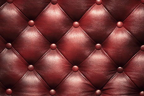 powierzchnia z czerwonej skóry pikowanej, skórzana, luksusowa, tapicerka, Tapety HD HD wallpaper