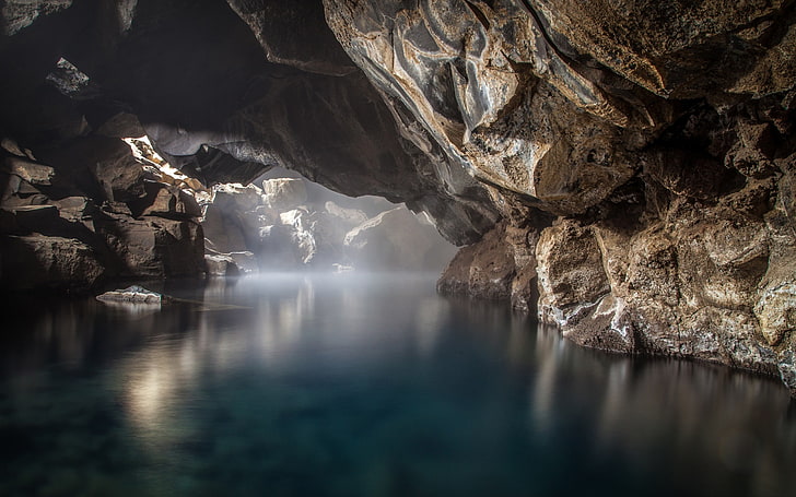 Cave thermal spring-Scenery Photo HD Wallpaper, HD wallpaper