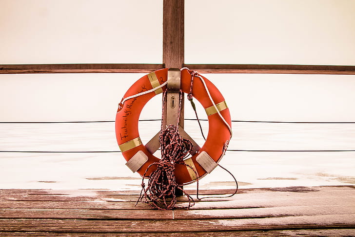sea, ocean, water, lifebuoy, ring buoy, lifering, lifesaver, life donut, life preserver, lifebelt, HD wallpaper
