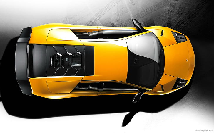 Lamborghini Murcielago SuperVeloce 2010, модель Lamborghini Murcielago желтого цвета, 2010, Lamborghini, Murcielago, суперскорости, автомобили, HD обои