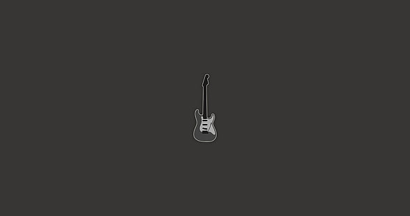 gri ve beyaz stratocaster elektro gitar küçük resim, Stratocaster, gitar, elektro gitar, basit, çamurluk, HD masaüstü duvar kağıdı HD wallpaper