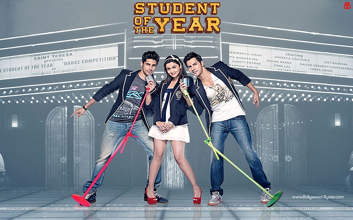 school ดังก้องโรงเรียนวันโปสเตอร์ภาพยนตร์บอลลีวูด alia sidharth varun dhawan นักเรียนแห่งปี mo บันเทิง Bollywood HD Art, School Rumble, School Days, วอลล์เปเปอร์ HD