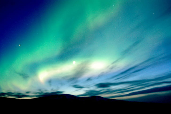 Aurora Borialies, IV, Islandia, İzlanda, aurora borealis, kuzey ışıkları, doğa, aurore, polaire, gökyüzü, ciel, derin, görünümler, gece, mavi, HD masaüstü duvar kağıdı