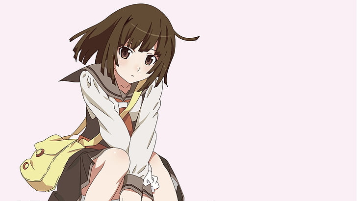Anime, Anime Girls, Monogatari-Serie, Sengoku Nadeko, Schuluniform, HD-Hintergrundbild