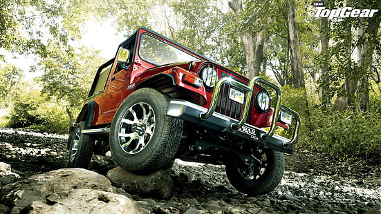 Jeep Thar Mud Off Road Top Gear HD, รถยนต์, ถนน, เกียร์, ตัวท็อป, ปิด, รถจี๊ป, โคลน, ธาร์, วอลล์เปเปอร์ HD HD wallpaper