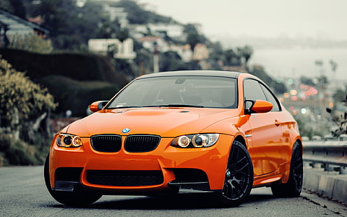 оранжево, BMW, кола, BMW M3 GTS, HD тапет HD wallpaper