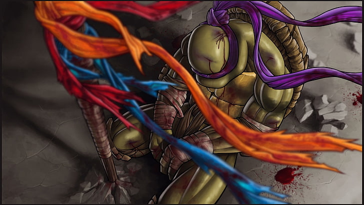 TMNT Donatello en train de peindre, Tortues Ninja adolescentes mutantes, Fond d'écran HD