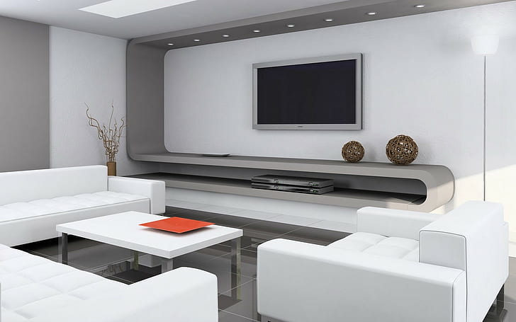 Interior, Room, Sofa, Tv,  style, Modern, HD wallpaper