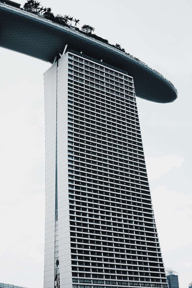 модерен, сграда, архитектура, Сингапур, хотел, HD тапет, тапет за телефон