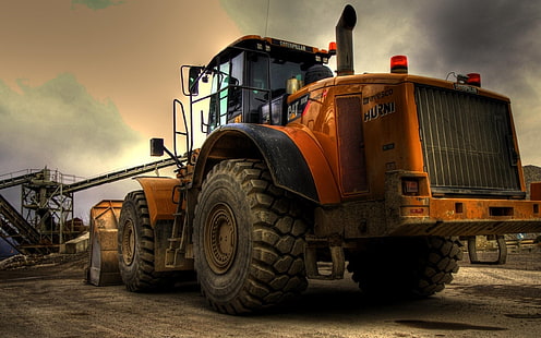 Caterpillar 980h Wheel Loader HD, excavator oranye, kendaraan, roda, ulat, loader, 980j, Wallpaper HD HD wallpaper