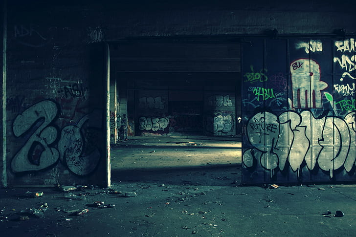 ruine, graffiti, abandonné, Fond d'écran HD