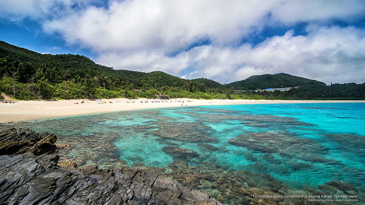 شاطئ فوروزامامي ، جزيرة زمامي ، جزر كيراما ، أوكيناوا ، اليابان ، الشواطئ، خلفية HD