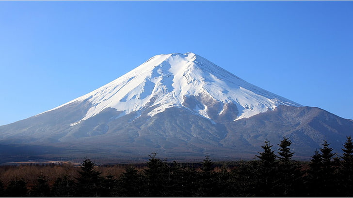 Гора Фудзи, Гора Фудзи, Япония, горы, вулкан, пейзаж, природа, HD обои
