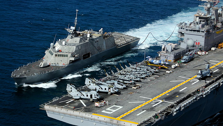 USS Freedom, LCS-1, navire chef de file, classe Freedom, combat littoral, marine américaine, Fond d'écran HD