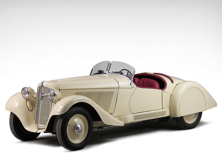 classic beige convertible coupe, adler, beige, side view, style, cars, HD wallpaper