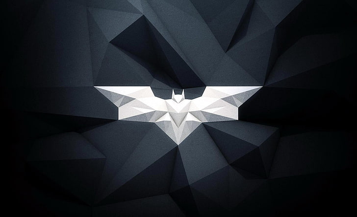 أبيض شعار باتمان ، باتمان ، عمل فني، خلفية HD