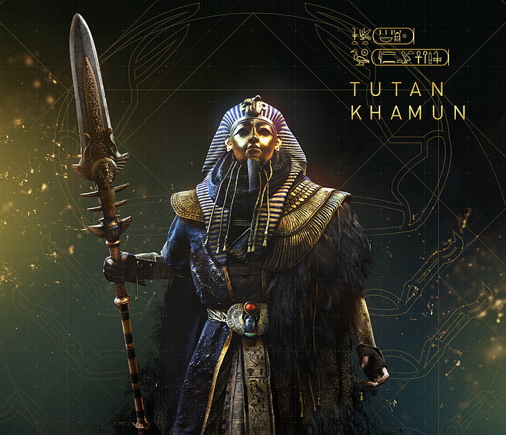 Tutan Khamun poster, Assassin's Creed: Origins, Tutankhamun, The Curse of the Pharaohs, 2018, 4K, 8K, HD wallpaper