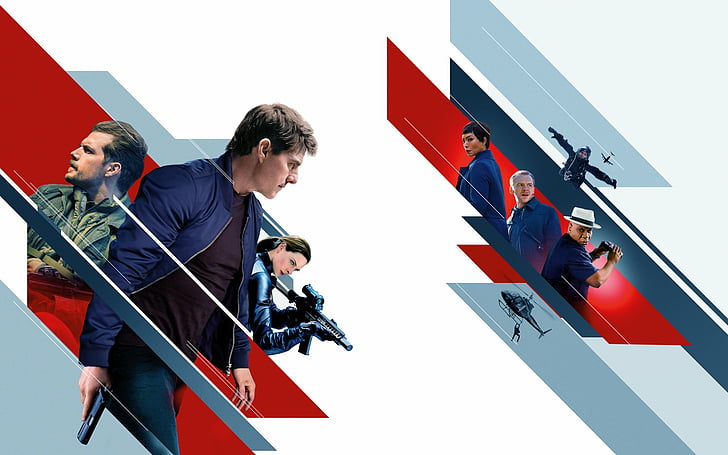 Mission: Impossible, Mission: Impossible - Fallout, Angela Bassett, August Walker, Benji Dunn, Erica Sloan, Ethan Hunt, Henry Cavill, Ilsa Faust, Luther Stickell, Rebecca Ferguson, Simon Pegg, Tom Cruise, Ving Rhames, HD wallpaper
