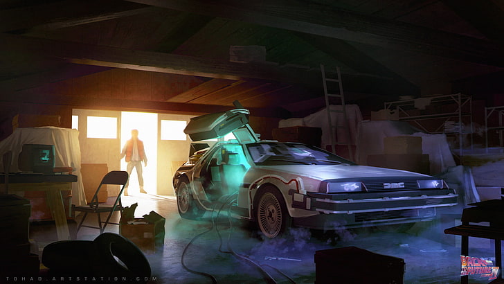 De volta ao futuro clipe de filme, magia, carro, Marty McFly, DMC DeLorean, De volta ao futuro, HD papel de parede
