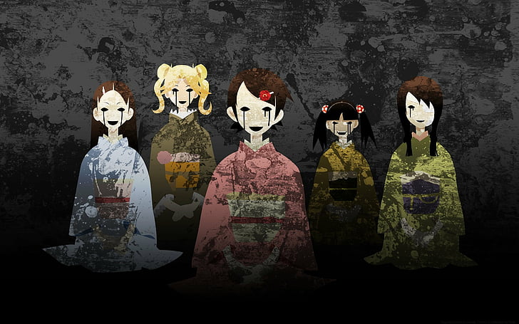 Аниме, Sayonara, Zetsubou-Sensei, Abiru Kobushi, Chiri Kitsu, Kaere Kimura, Kafuka Fuura, Meru Otonashi, HD тапет